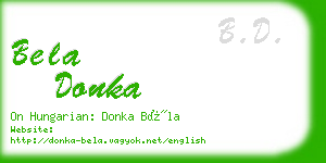 bela donka business card